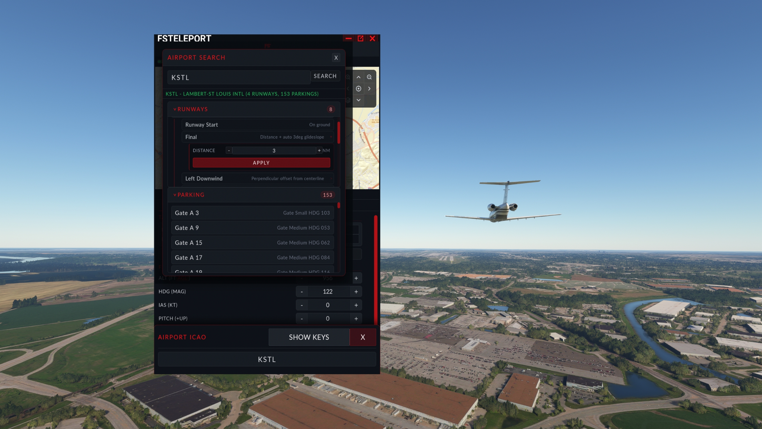 FS Teleport panel screenshot