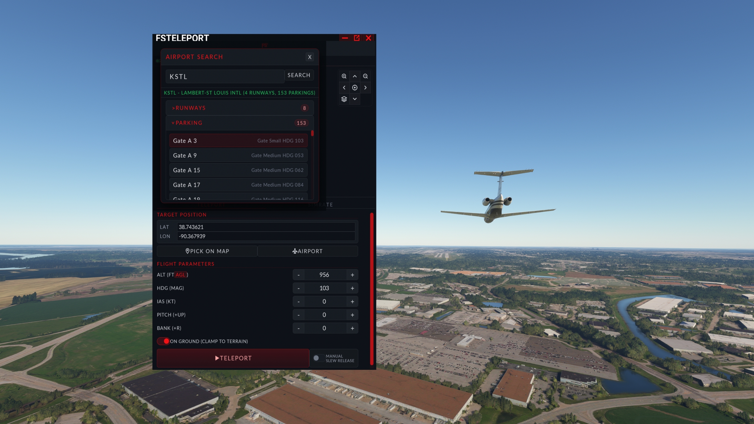 FS Teleport panel screenshot